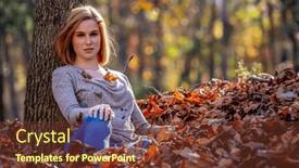  Presentation with food safety model - Slide deck with gorgeous-blonde-model-enjoys background and a tawny brown colored foreground