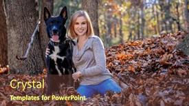  Presentation with dog park animal jack - Slide deck having gorgeous-blonde-model-enjoys background and a tawny brown colored foreground