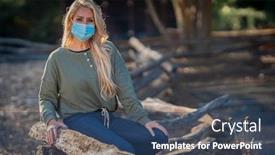  Presentation with outdoors - Beautiful slides featuring gorgeous-blonde-model-poses-outdoors backdrop and a ocean colored foreground