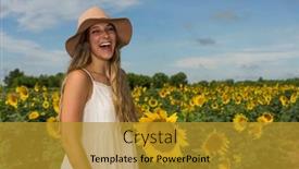  Presentation with outdoors - Presentation theme having gorgeous-blonde-model-poses-outdoors background and a gold colored foreground