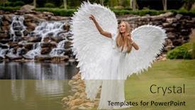  Presentation with outdoors - Theme with gorgeous-blonde-model-poses-outdoors background and a gold colored foreground