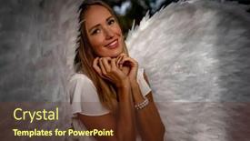  Presentation with outdoors - Slide set enhanced with gorgeous-blonde-model-poses-outdoors background and a tawny brown colored foreground