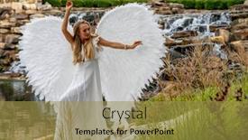  Presentation with outdoors - PPT layouts having gorgeous-blonde-model-poses-outdoors background and a gold colored foreground