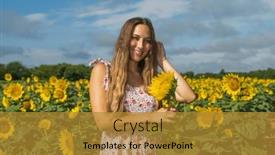  Presentation with sunflowers - Theme featuring gorgeous-blonde-model-poses-outdoors background and a gold colored foreground