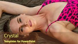  Presentation with fighter jet model - PPT layouts featuring gorgeous-brunette-bikini-model-enjoys background and a tawny brown colored foreground