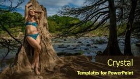  Presentation with utility model - Presentation theme consisting of gorgeous-brunette-model-enjoys background and a wine colored foreground