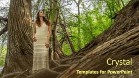  Presentation with summer - Theme enhanced with gorgeous-brunette-model-enjoys background and a  colored foreground