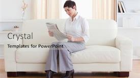  Presentation with new cold room storage - Colorful presentation enhanced with gorgeous brunette reading the news in the living room backdrop and a light gray colored foreground