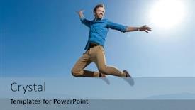  Presentation with sky blue - Colorful PPT theme enhanced with gorgeous-casual-man-wearing-blue backdrop and a light blue colored foreground