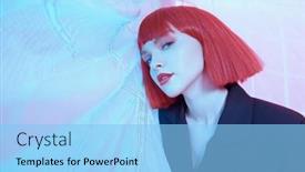  Presentation with parachute - Presentation theme with gorgeous-female-fashion-model background and a light blue colored foreground