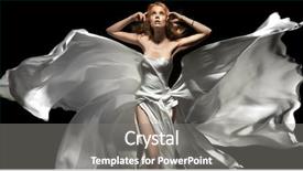  Presentation with female - Slide deck consisting of gorgeous female model wearing white background and a gray colored foreground