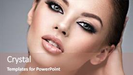  Presentation with eye care - Colorful slide set enhanced with gorgeous female portrait with slick backdrop and a coral colored foreground