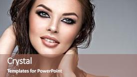 Presentation with eye care - Beautiful PPT theme featuring gorgeous female portrait with slick backdrop and a tawny brown colored foreground