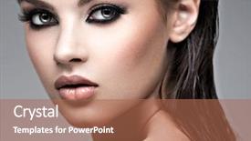  Presentation with eye care - PPT layouts enhanced with gorgeous female portrait with slick background and a coral colored foreground