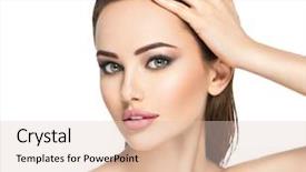  Presentation with beauty makeup - PPT layouts enhanced with gorgeous female portrait with slick background and a lemonade colored foreground