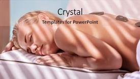  Presentation with luxury resort - Audience pleasing presentation theme consisting of gorgeous female spending summer vacation backdrop and a coral colored foreground