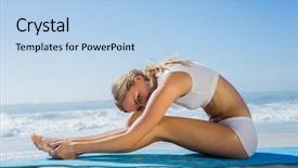  Presentation with forward - Presentation theme consisting of fit blonde in seated forward background and a light blue colored foreground