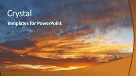  Presentation with las vegas - Presentation theme with gorgeous glowing sunset clouds the color of fire over the las vegas background and a ocean colored foreground