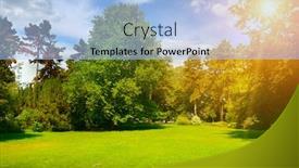  Presentation with blue green - Presentation theme featuring gorgeous-green-meadow-in-summer background and a light blue colored foreground