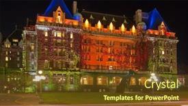  Presentation with british columbia - Audience pleasing slides consisting of gorgeous-hotel-in-downtown backdrop and a tawny brown colored foreground