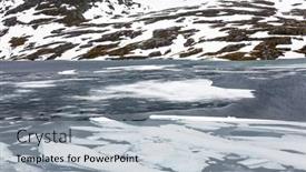  Presentation with waterfalls - Presentation theme with gorgeous-lake-djupvatnet-summer-trip background and a light blue colored foreground