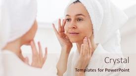  Presentation with mirror reflection - Slide deck consisting of gorgeous-mid-age-adult-40 background and a lemonade colored foreground