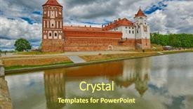  Presentation with nautre lake - PPT theme with gorgeous mir mirskiy lake castle background and a tawny brown colored foreground