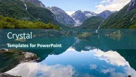  Presentation with mountain water - Slide set featuring gorgeous-mountainous-norway-evening-soft background and a ocean colored foreground