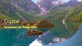  Presentation with green lake - Presentation enhanced with gorgeous-mountainous-norway-journey background and a tawny brown colored foreground
