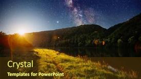  Presentation with astronomy night sky milky way - Theme featuring gorgeous-night-landscape background and a tawny brown colored foreground