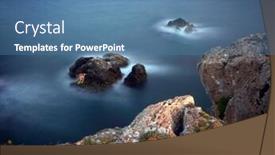  Presentation with black sea - PPT layouts with gorgeous-sea-coast-in-summer background and a teal colored foreground