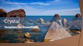  Presentation with black sea - Audience pleasing PPT theme consisting of gorgeous-sea-coast-in-summer backdrop and a teal colored foreground