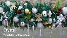  Presentation with silver christmas - Audience pleasing slides consisting of gorgeous silver garland of christmas backdrop and a gray colored foreground