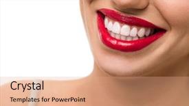 Presentation with lips - Amazing PPT layouts having gorgeous smile with red lips backdrop and a coral colored foreground