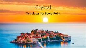  Presentation with destination - Slide deck with gorgeous-sundown-over background and a gold colored foreground