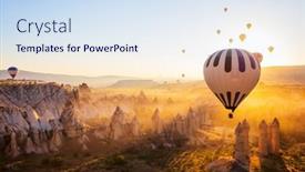  Presentation with hot air balloons - Presentation theme having gorgeous-sunrise-scenery-of-hot background and a sky blue colored foreground