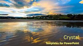  Presentation with pacific - Beautiful presentation theme featuring gorgeous-sunset-colors-are-reflected backdrop and a tawny brown colored foreground