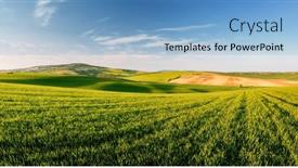  Presentation with republic day - Presentation theme featuring gorgeous-undulating-green-fields background and a light blue colored foreground