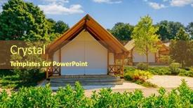  Presentation with glamping - Presentation enhanced with gorgeous-view-of-canvas-glamping background and a tawny brown colored foreground