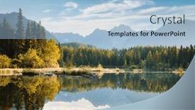  Presentation with popular - Slide set having gorgeous-view-of-lake-strbske background and a light blue colored foreground