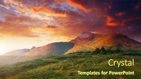  Presentation with awesome - Presentation featuring gorgeous-view-of-mountain-peaks background and a tawny brown colored foreground