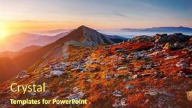  Presentation with mountain view - Theme with gorgeous-view-of-mountain-ranges background and a tawny brown colored foreground