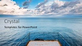  Presentation with summer holiday - Slide deck featuring gorgeous-view-of-the-azure background and a light blue colored foreground