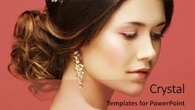  Presentation with pink wedding - Presentation design having gorgeous wedding dress studio background and a red colored foreground