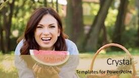  Presentation with mood management power point - Colorful PPT theme enhanced with gorgeous woman in a great backdrop and a  colored foreground