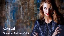  Presentation with black woman - Amazing slide set having gorgeous young woman wearing black backdrop and a ocean colored foreground