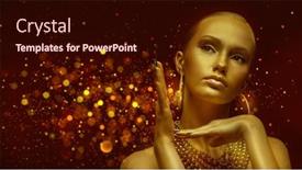  Presentation with sparkling lights - Slide deck consisting of gorgeous-young-woman-with-golden background and a wine colored foreground
