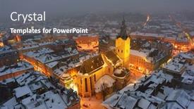  Presentation with winter - Presentation theme consisting of gorgeus-cityscape-of-winter-lviv background and a gray colored foreground