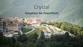  Presentation with russia - Slide set consisting of gorky-gorod-sochi-krasnaya-polyana background and a light gray colored foreground