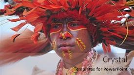  Presentation with aboriginal - Audience pleasing slide set consisting of goroka-papua-new-guinea-september backdrop and a coral colored foreground